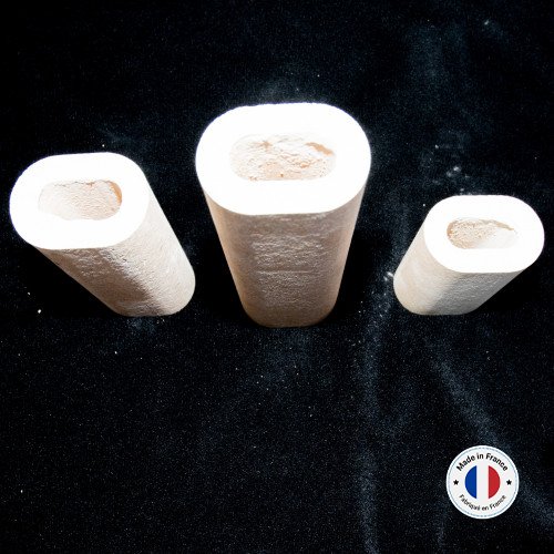 
  QUILLE OVALE HAUTEUR 75 mm - DIAMÈTRE 45 mm - ALCORIT 1350°C - Quilles d'enfournement - Cigale et Fourmi