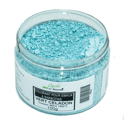 
  Colorant vert céladon émaux & barbotine - 100g - colorant de masse ceramique - Cigale et Fourmi
  
