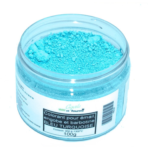 
  Colorant bleu turquoise émaux & barbotine - 100g - colorant de masse ceramique - Cigale et Fourmi
  