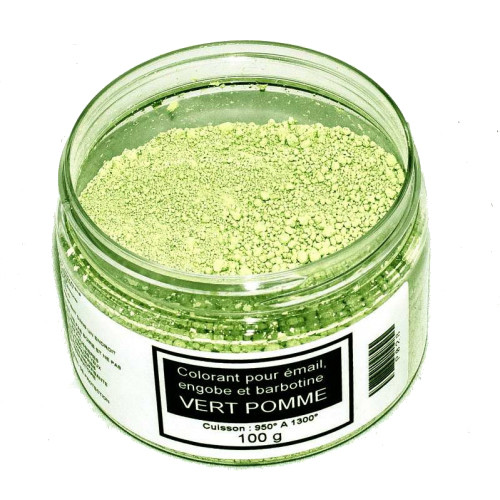 
  Colorant vert pomme émaux & barbotine - 100g - colorant de masse ceramique - Cigale et Fourmi
  
