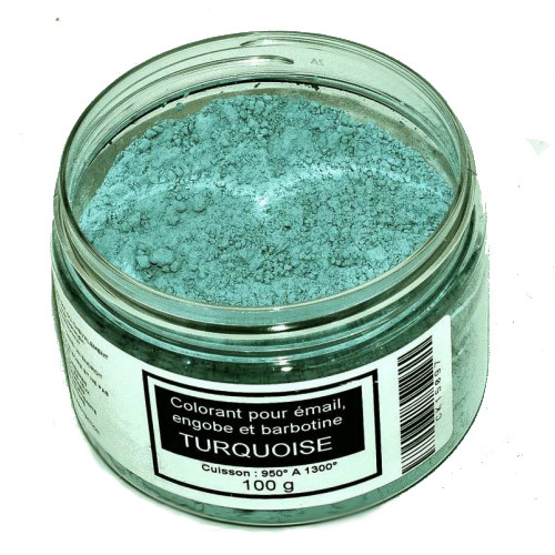 
  Colorant turquoise émaux & barbotine - 100g - colorant de masse ceramique - Cigale et Fourmi
  