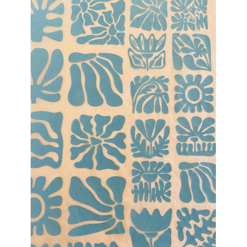 
  PAPIER TRANSFERT - FLEURS EN BOIS - TURQUOISE - Papiers transfert - Cigale et Fourmi