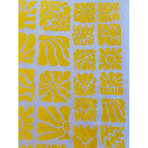 
  PAPIER TRANSFERT - FLEURS EN BOIS - JAUNE - Papiers transfert - Cigale et Fourmi