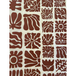 PAPIER TRANSFERT - FLEURS EN BOIS - MARRON