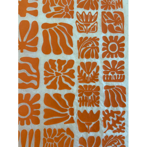 
  PAPIER TRANSFERT - FLEURS EN BOIS - ORANGE - Papiers transfert - Cigale et Fourmi