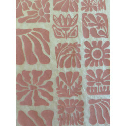 PAPIER TRANSFERT - FLEURS EN BOIS - ROSE