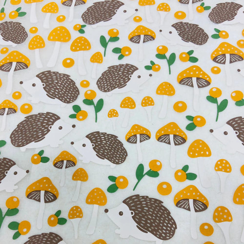 
  PAPIER TRANSFERT - HERISSONS ET CHAMPIGNONS - Papiers transfert - Cigale et Fourmi