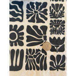 PAPIER TRANSFERT - FLEURS EN BOIS - NOIR