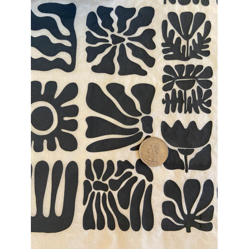
  PAPIER TRANSFERT - FLEURS EN BOIS - NOIR - Papiers transfert - Cigale et Fourmi
