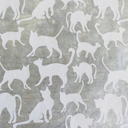 PAPIER TRANSFERT - CHATS - BLANC