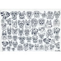 
  PAPIER TRANSFERT - CHIENS - NOIR - Papiers transfert - Cigale et Fourmi