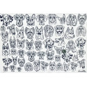 
  PAPIER TRANSFERT - CHIENS - NOIR - Papiers transfert - Cigale et Fourmi