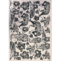 
  PAPIER TRANSFERT - TIGRES - NOIR - Papiers transfert - Cigale et Fourmi