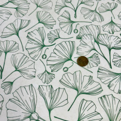 PAPIER TRANSFERT - BAIES DE GINKGO - VERT