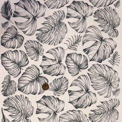 PAPIER TRANSFERT - FEUILLES DE FORET TROPICALE - NOIR