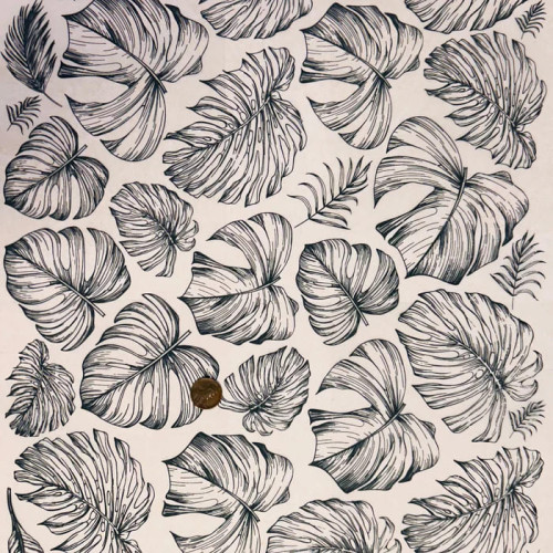
  PAPIER TRANSFERT - FEUILLES DE FORET TROPICALE - NOIR - Papiers transfert - Cigale et Fourmi