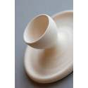 
  BISCUIT FAIENCE - COQUETIER AVEC COUPELLE - Arts de la table - Cigale et Fourmi