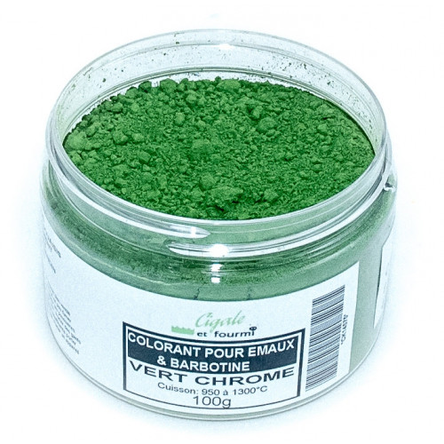 
  Colorant vert chrome émaux & barbotine - 100g - colorant de masse ceramique - Cigale et Fourmi
  