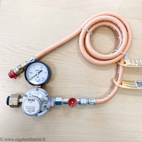
  MANODÉTENDEUR GAZ PROPANE - ROHDE - 0 à 2,5 bars + TUYAU - Matériaux pour construire son Four Raku - Cigale et Fourmi