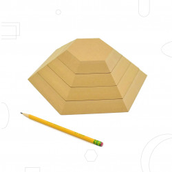 FORMES EN BOIS - HEXAGONAL  - PACK DE 4